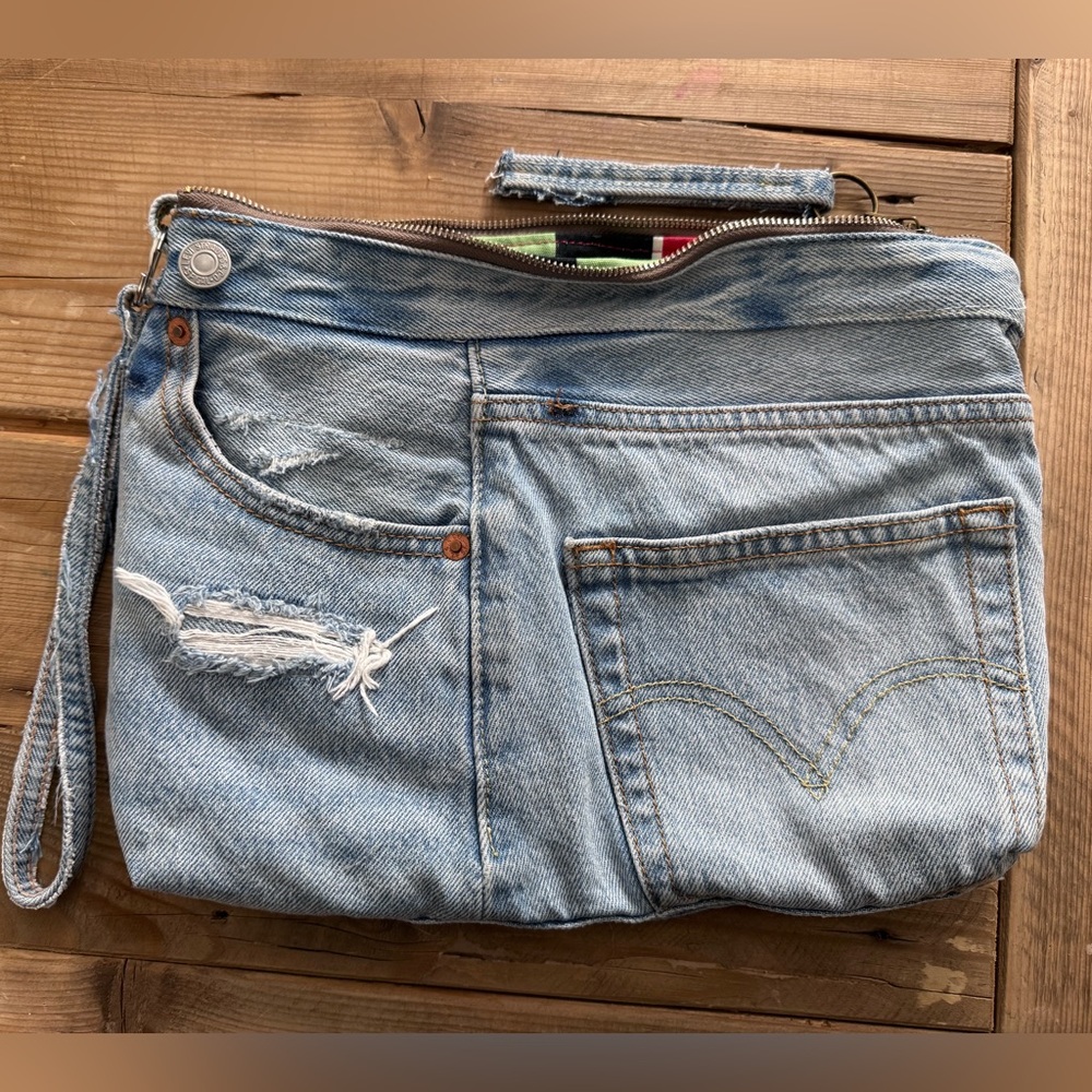 Levi Distressed Denim Clutch